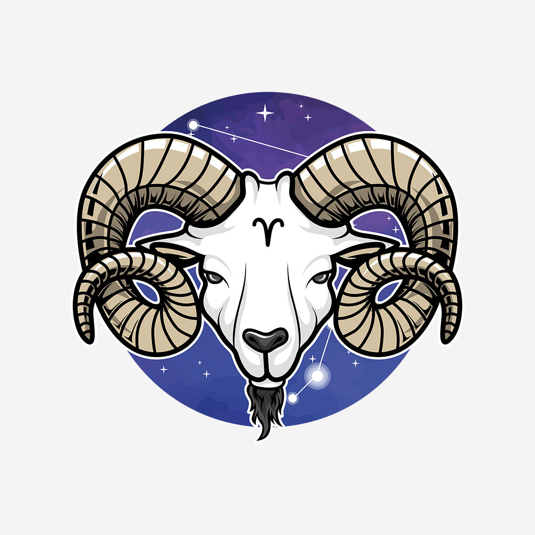 Purple Round Neck Classic Printed Classic T-Shirt Aries Horoscope | Women