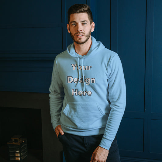 Baby Blue Front Customized Hoodie Sweatshirt | Unisex