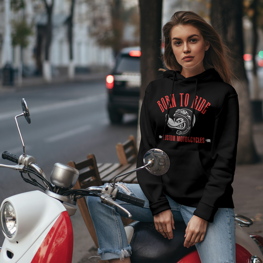 Black Hoodie Sweatshirt | Born to Ride Unisex