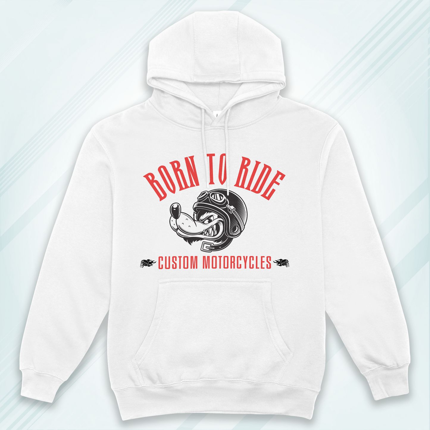 White Hoodie Sweatshirt | Born to Ride Unisex