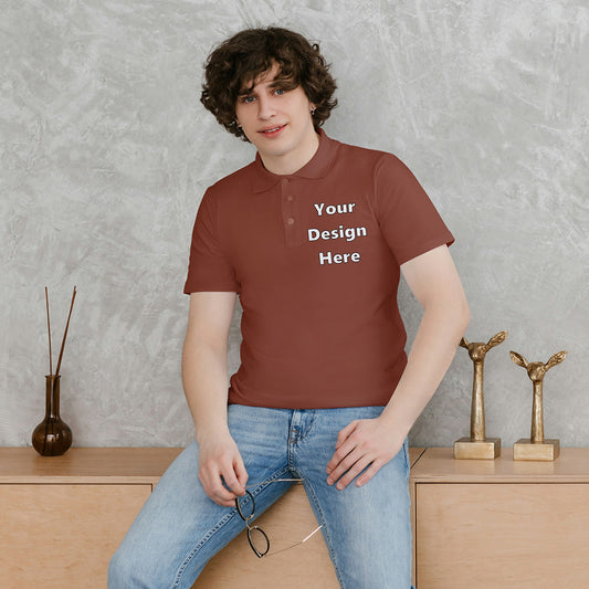 Brick Red Customized Polo T-Shirt Front Pocket Design Regular Fit | Men