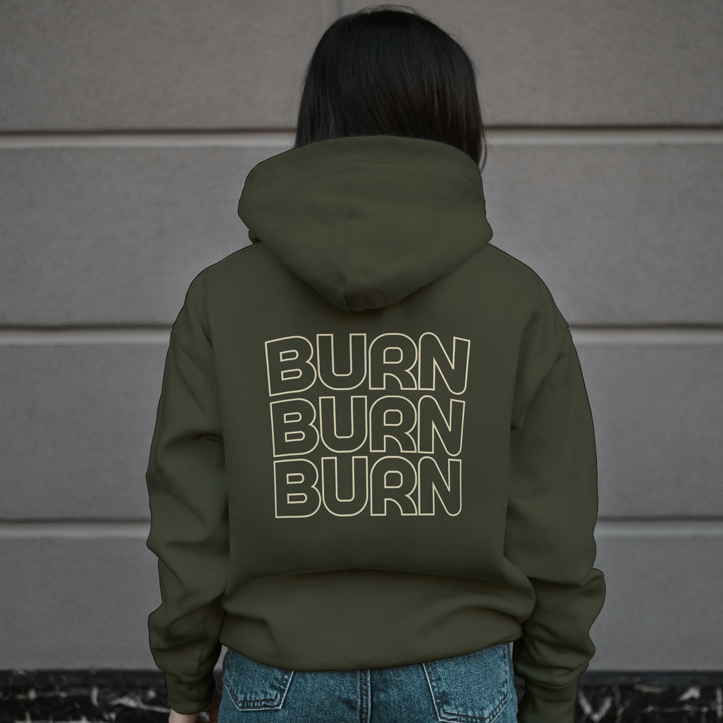 Olive Green Hoodie Sweatshirt | Burn Unisex