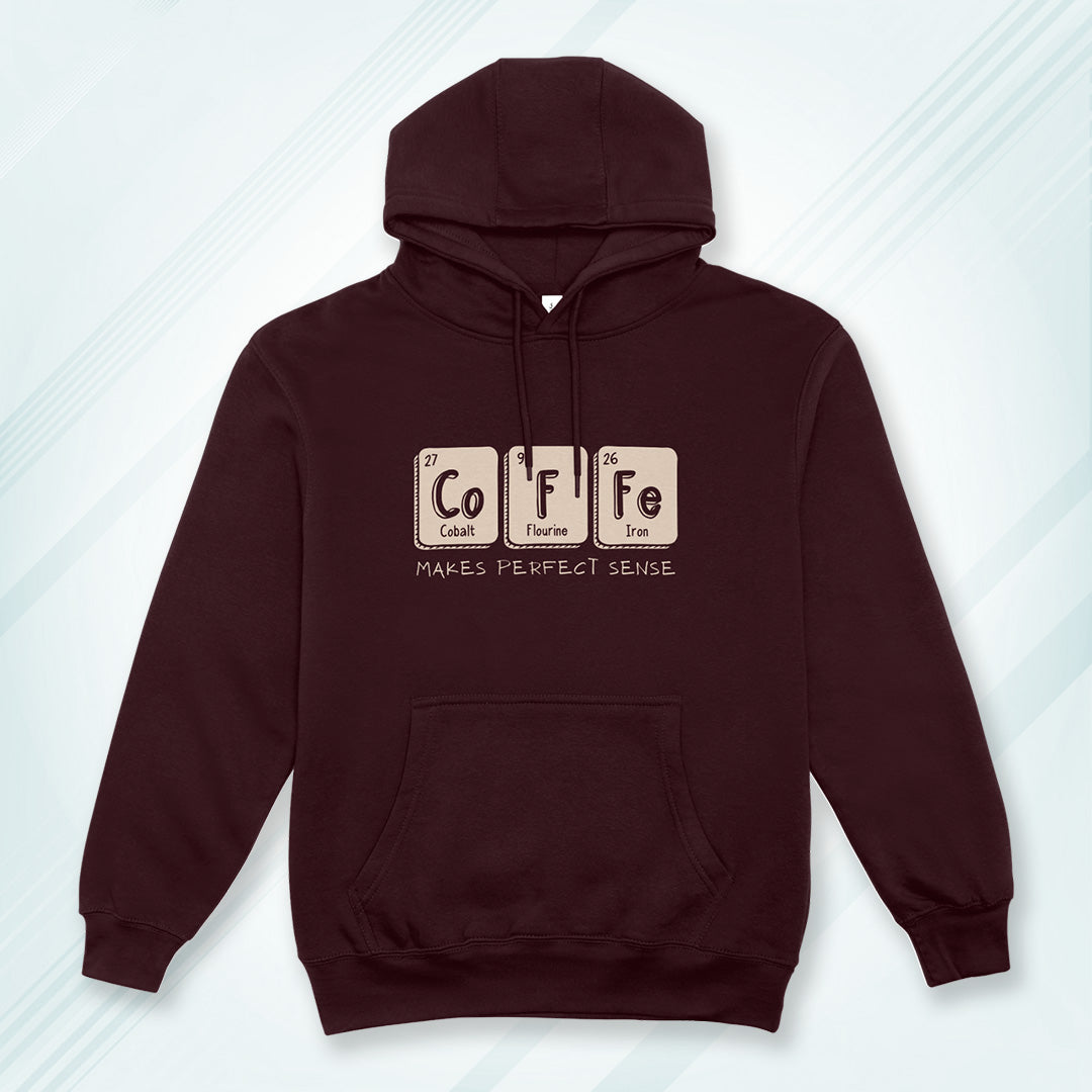 Maroon Hoodie Sweatshirt | Coffee Makes Perfect Sense Unisex