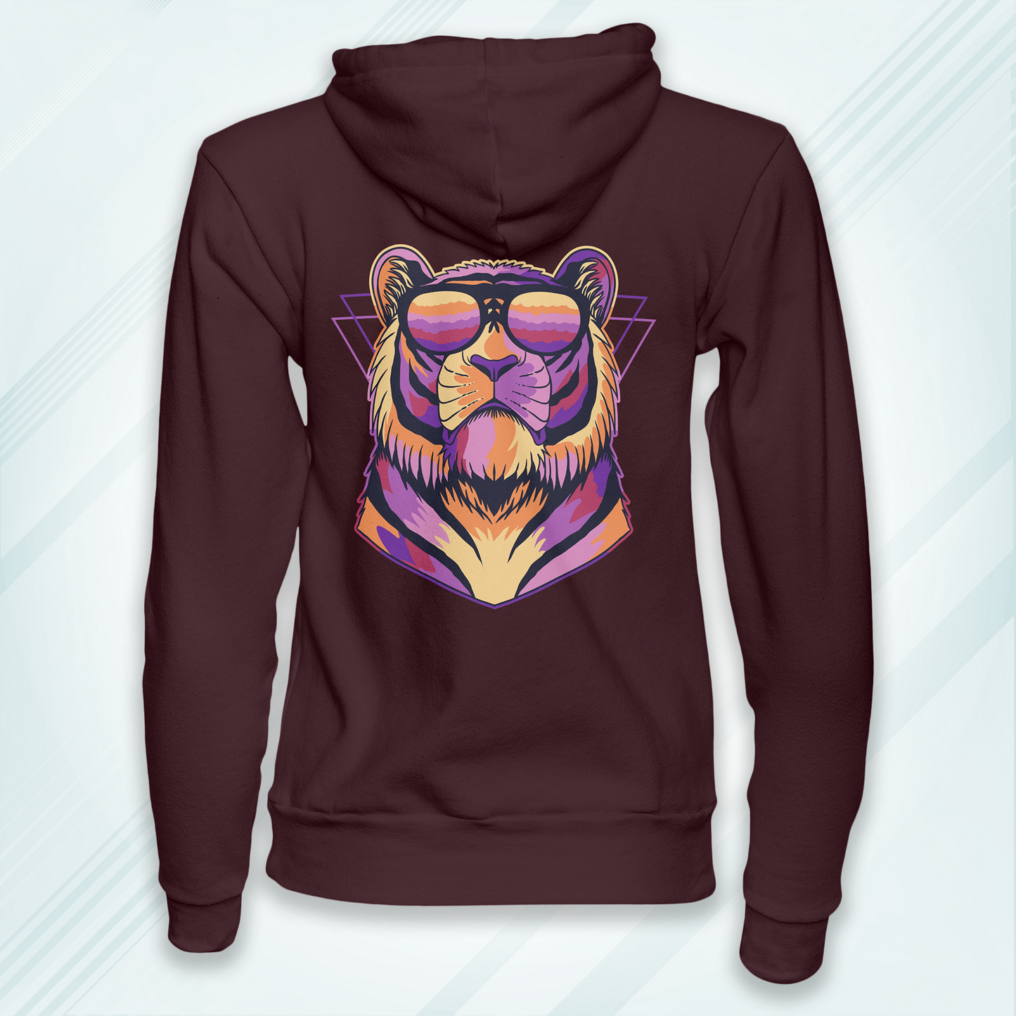 Maroon Hoodie Sweatshirt | Colorful Tiger Unisex
