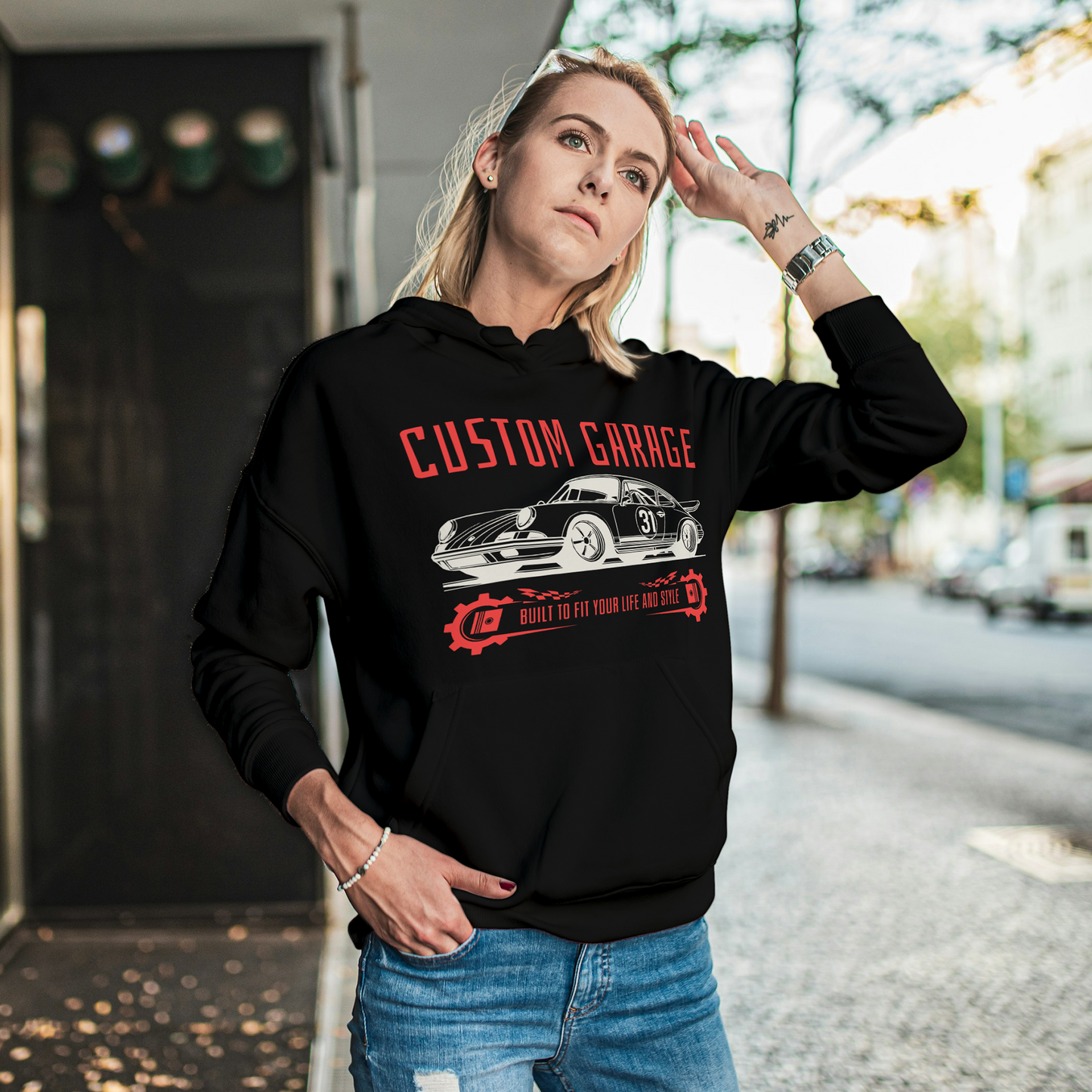 Black Hoodie Sweatshirt | Custom Garage Unisex