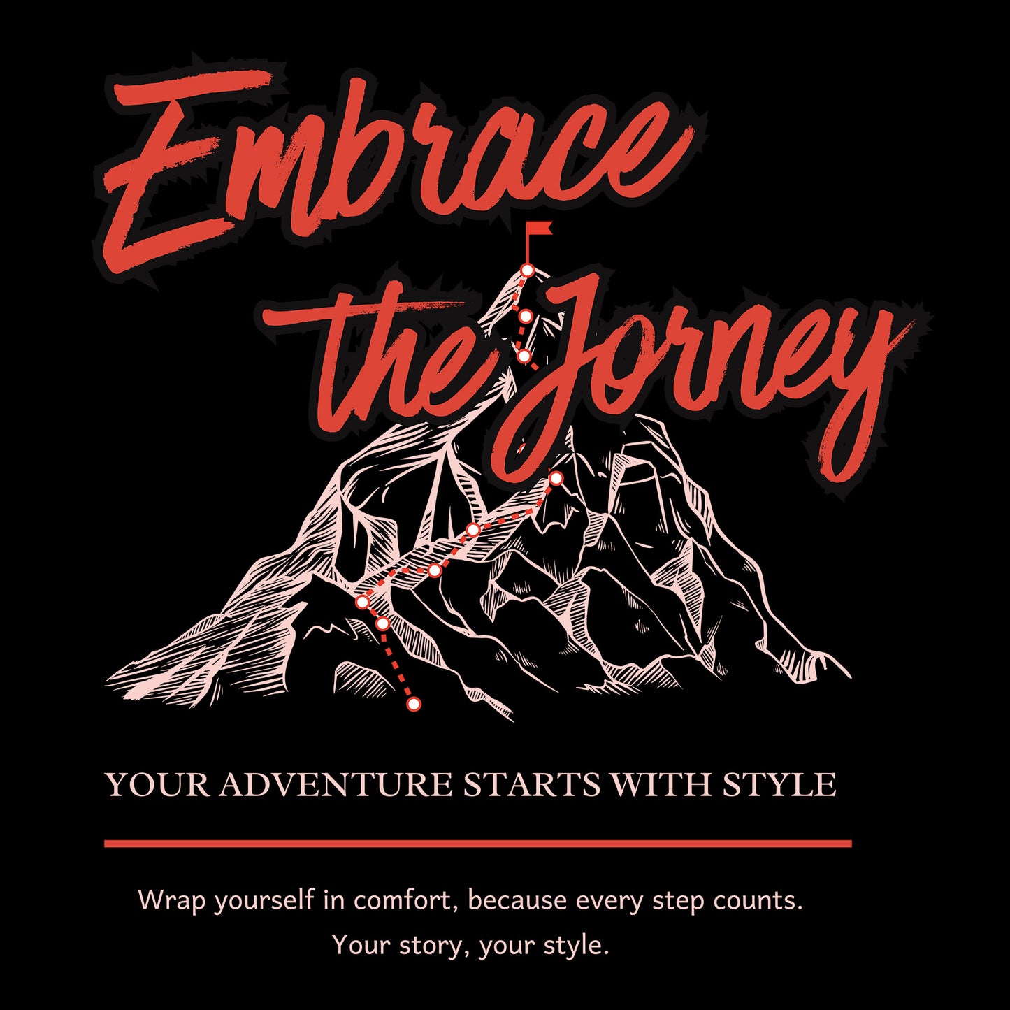 Black Hoodie Sweatshirt | Embrace the Journey Unisex