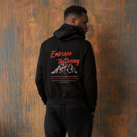 Black Hoodie Sweatshirt | Embrace the Journey Unisex