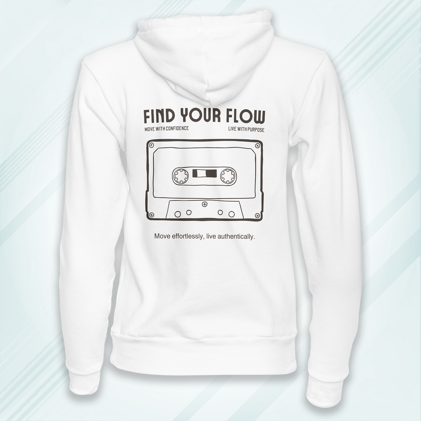 White Hoodie Sweatshirt | Find your Flow Unisex