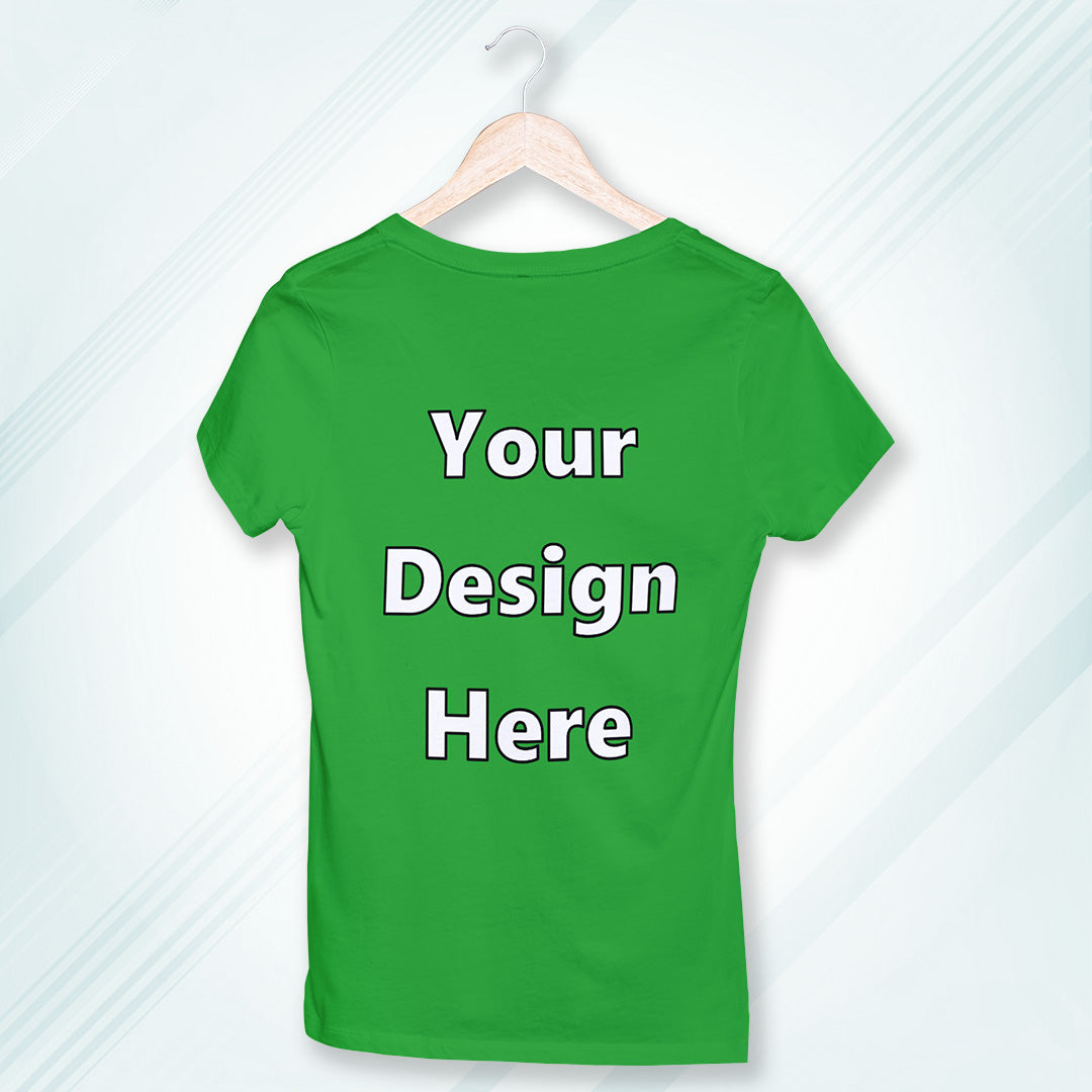 Flag Green Round Neck Classic Customized T-Shirt Front Design | Women