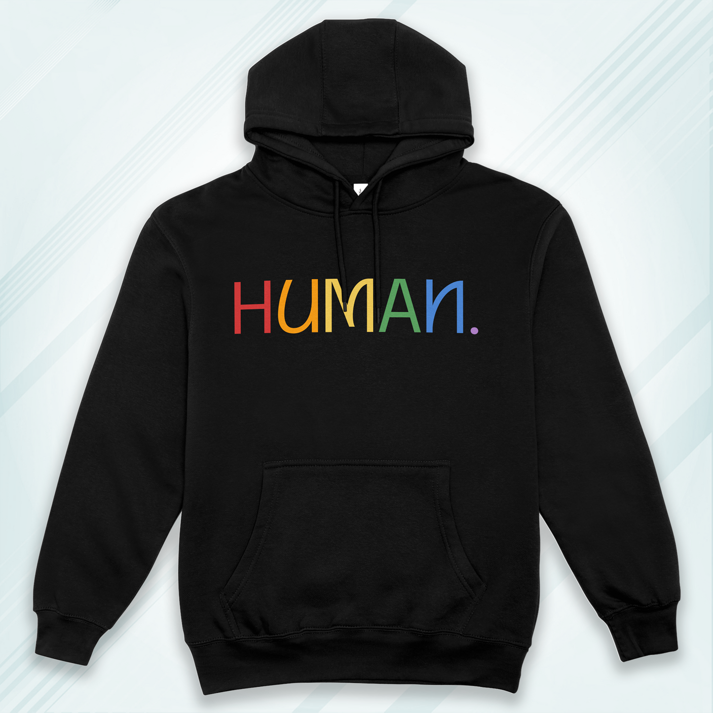 Black Hoodie Sweatshirt | Human Unisex