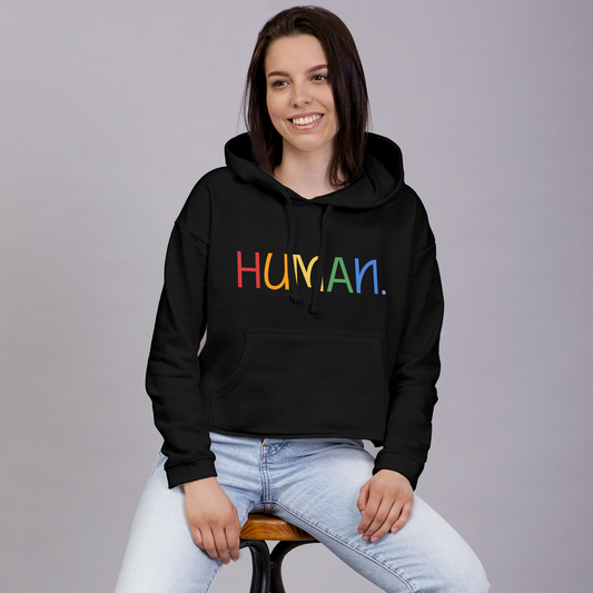 Black Hoodie Sweatshirt | Human Unisex