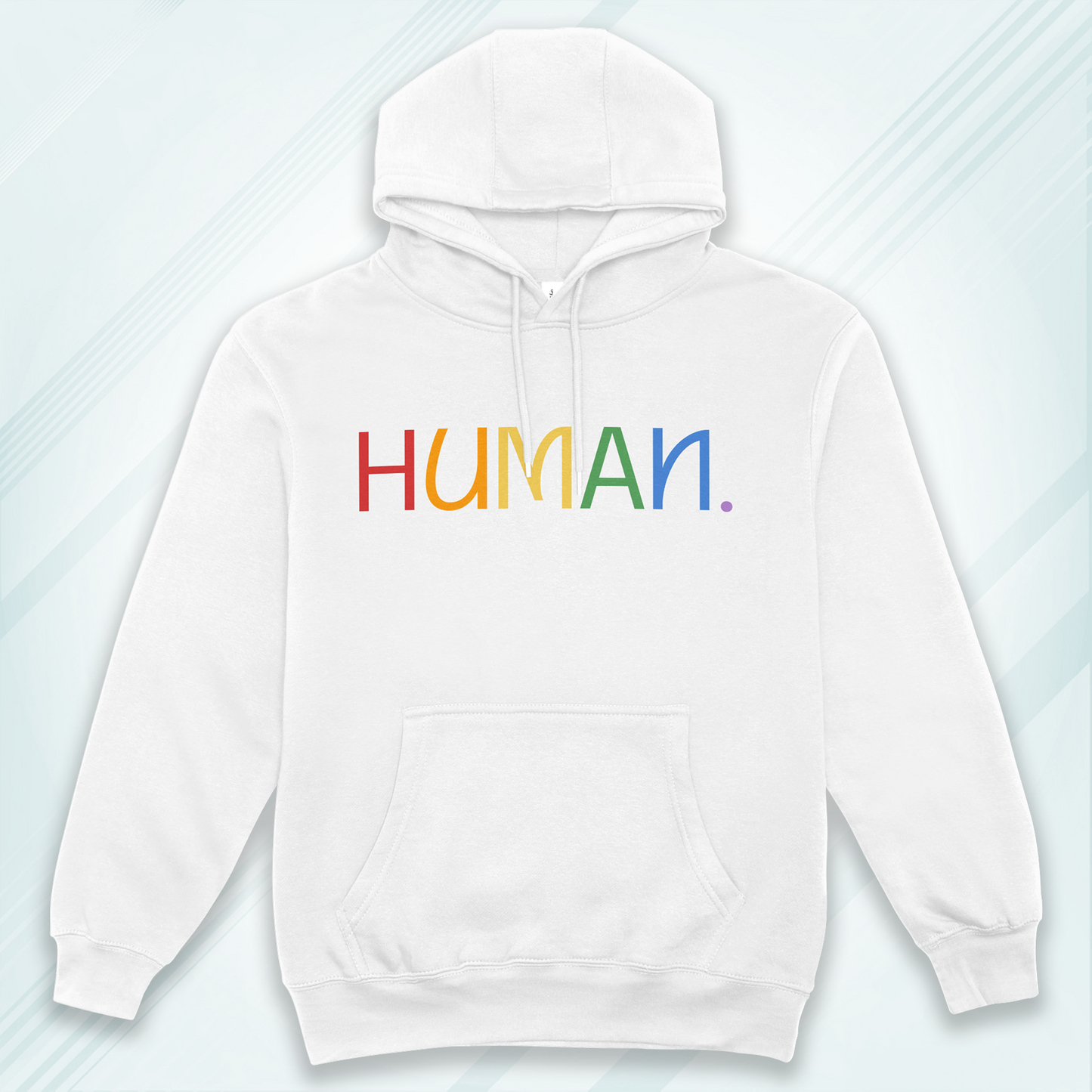 White Hoodie Sweatshirt | Human Unisex