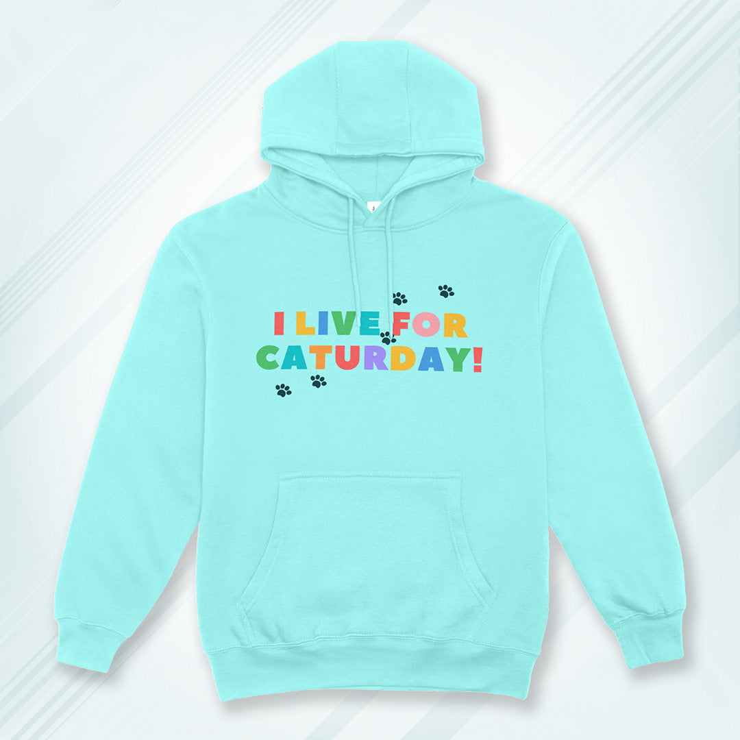Mint Hoodie Sweatshirt | I Live For Caturday Unisex