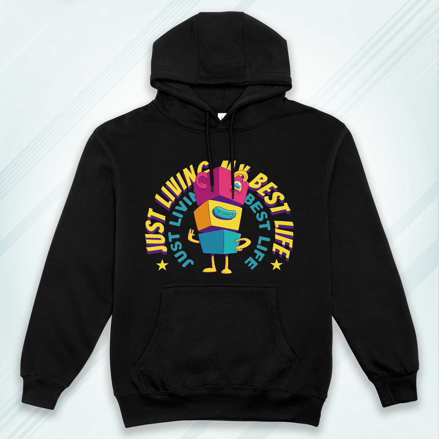Black Hoodie Sweatshirt | Just Living My Best Life Unisex