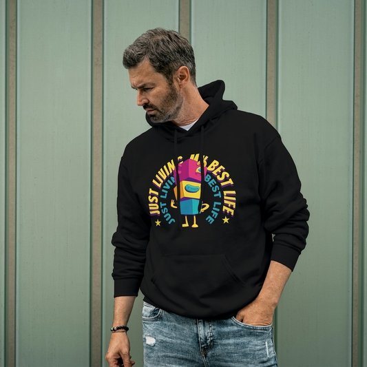 Black Hoodie Sweatshirt | Just Living My Best Life Unisex