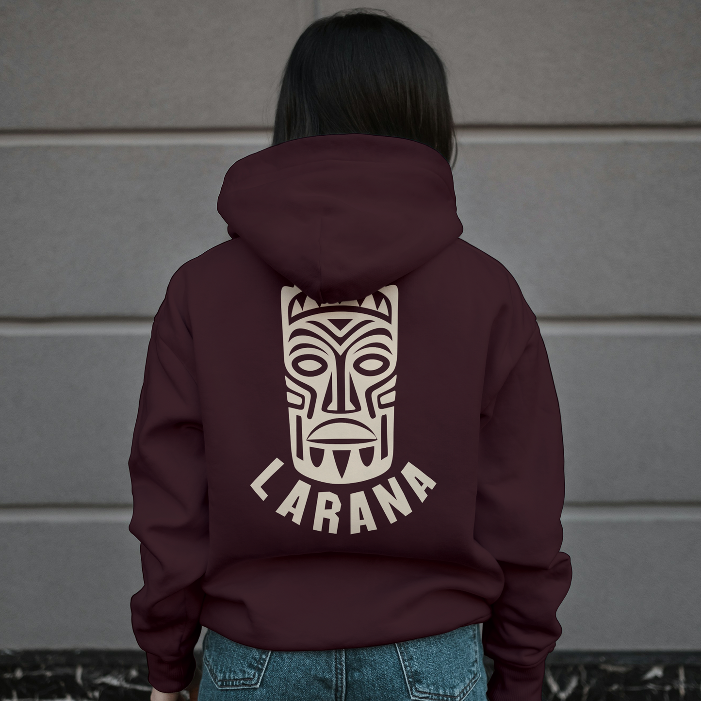 Maroon Hoodie Sweatshirt | Larana Mask Unisex
