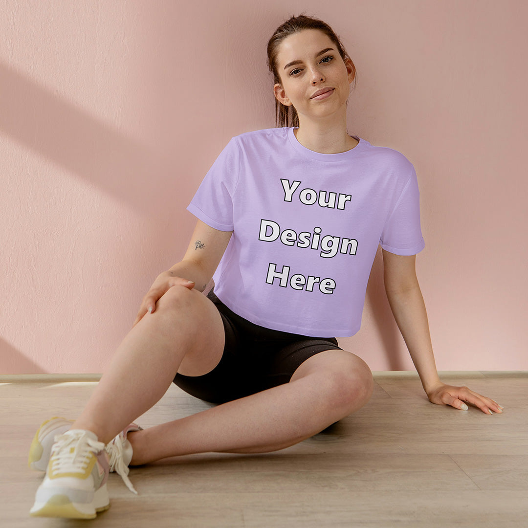 Lavender Customized Regular Fit Crop Top Front Design | Women