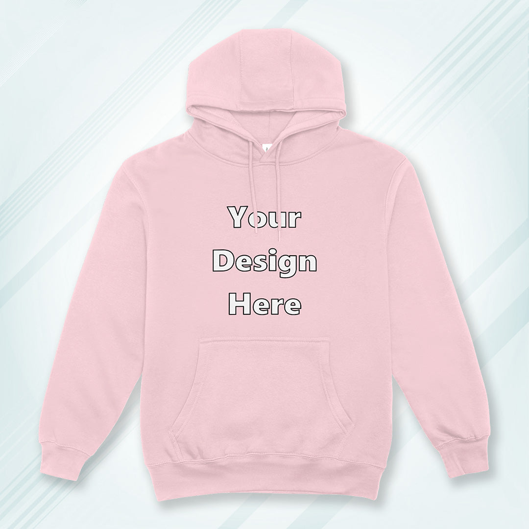 Light Pink Front Customized Hoodie Sweatshirt | Unisex