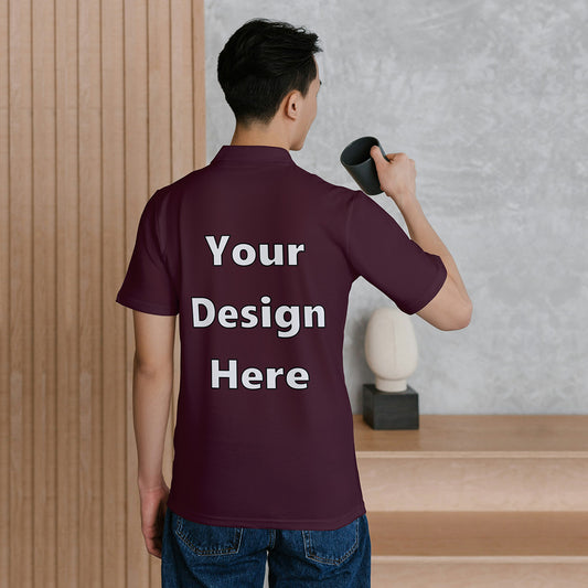 Maroon Customized Polo T-Shirt Back Design Regular Fit | Men