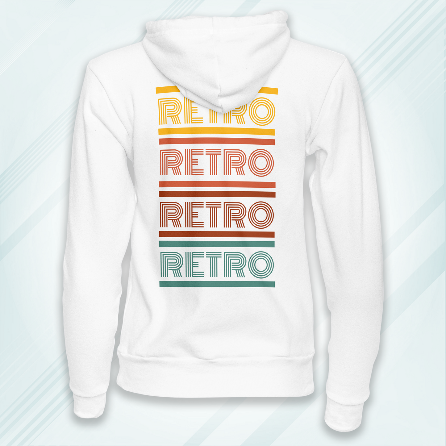 White Hoodie Sweatshirt | Multicolor Retro Unisex