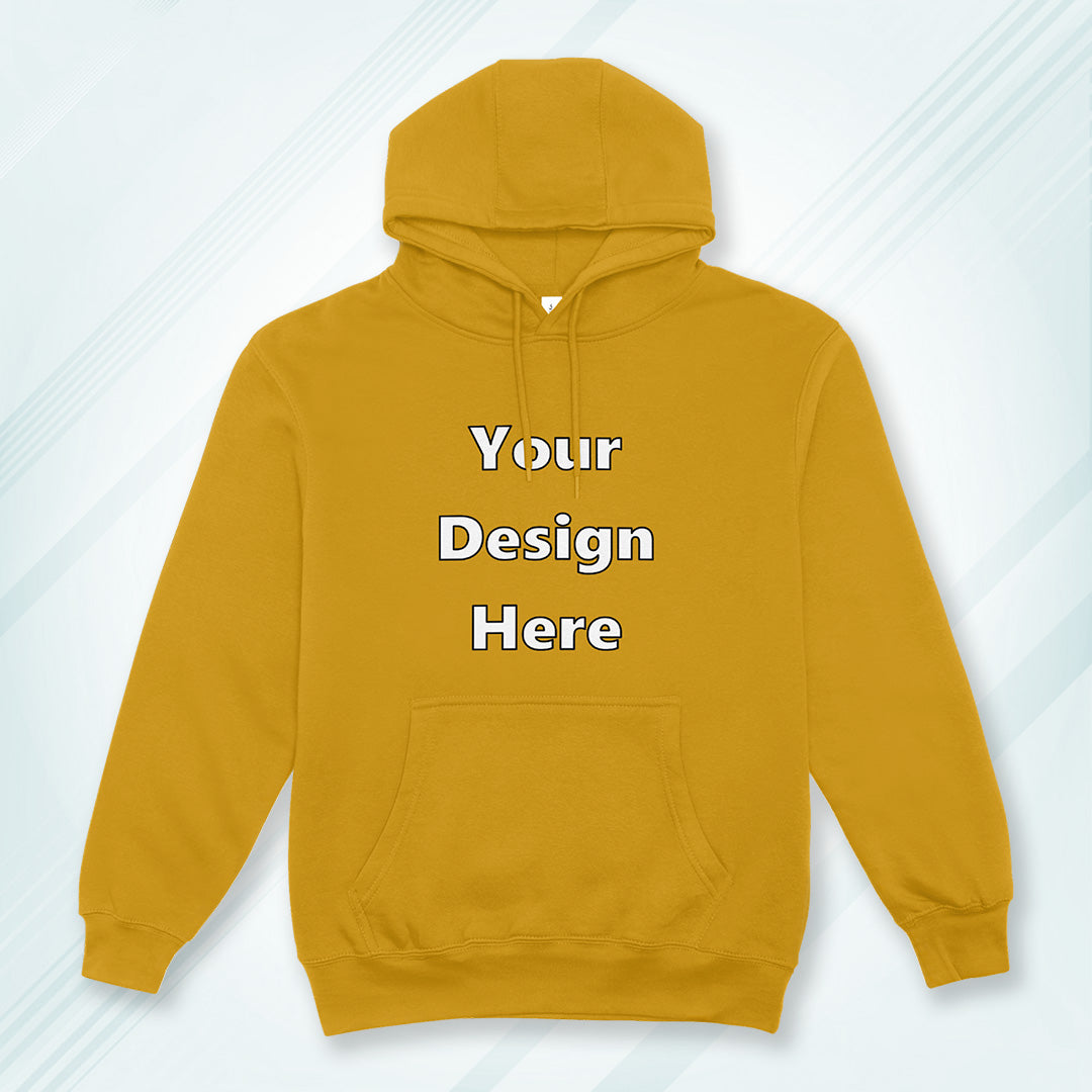 Mustard Yellow Front Customized Hoodie Sweatshirt | Unisex