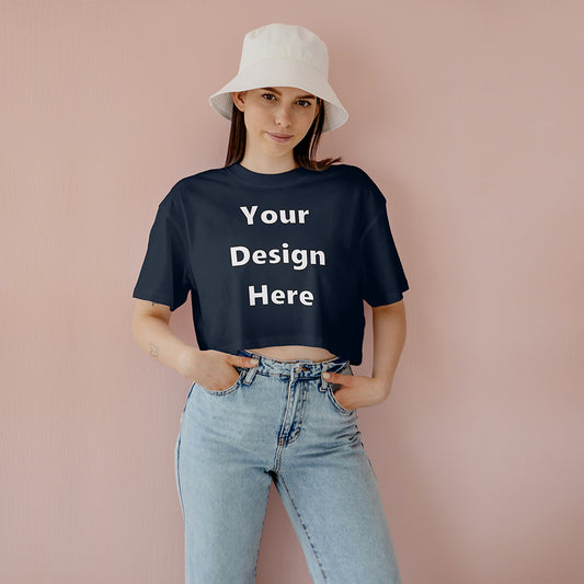 Navy Customized Regular Fit Crop Top Front Design | Women