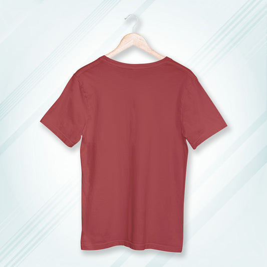 Coral Round Neck Oversized Cotton Solid T-shirt