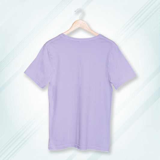 Lavender Round Neck Oversized Cotton Solid T-shirt