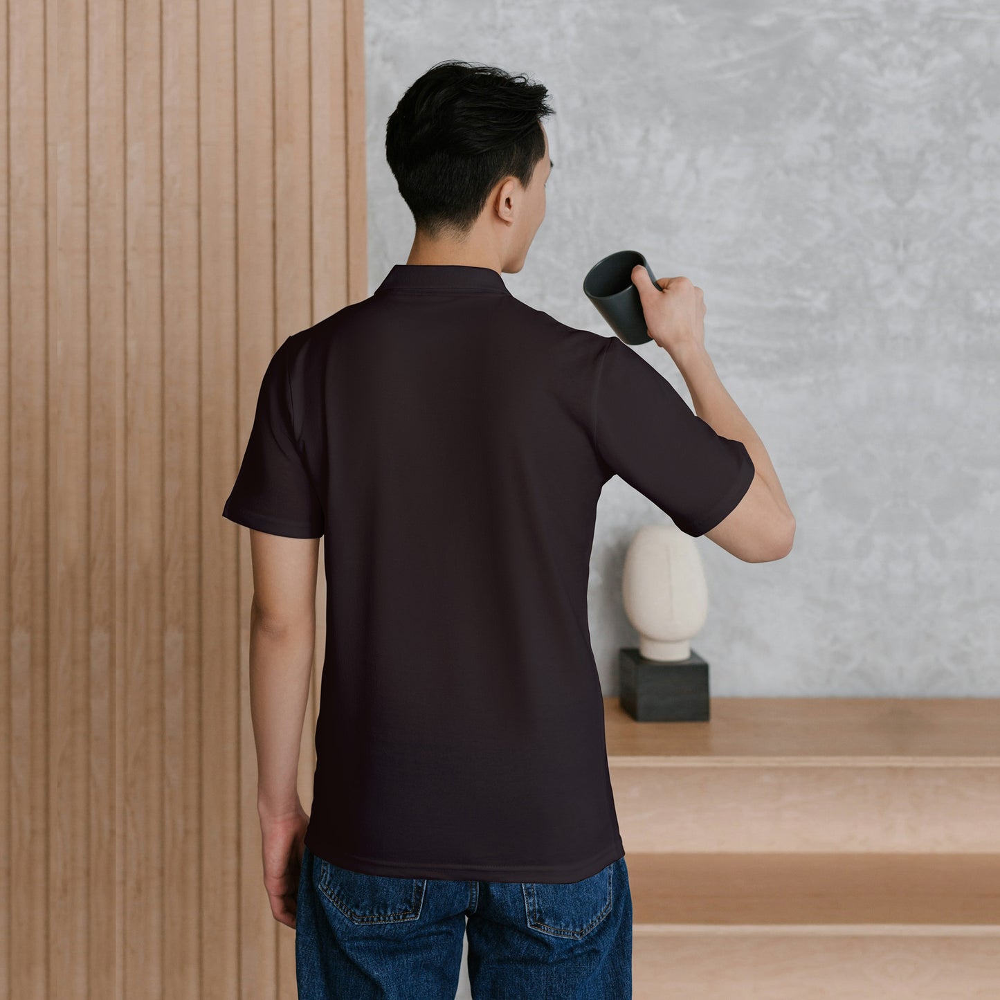 Coffee Brown Men's Solid Regular Fit Polo