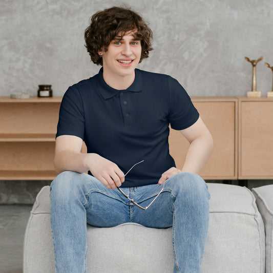 Navy Men's Solid Regular Fit Polo