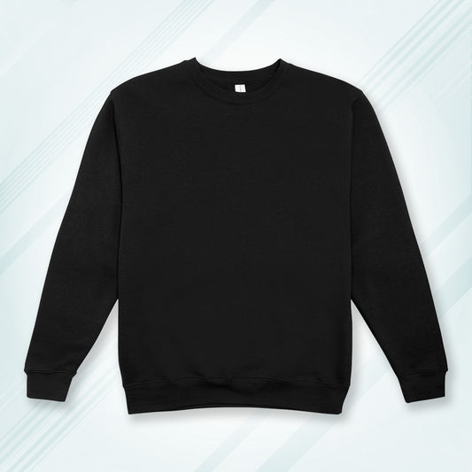 Black Cotton Solid Sweatshirt for Men & Women