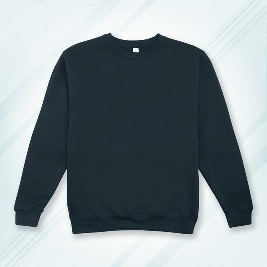 Navy Cotton Solid Sweatshirt for Men & Women