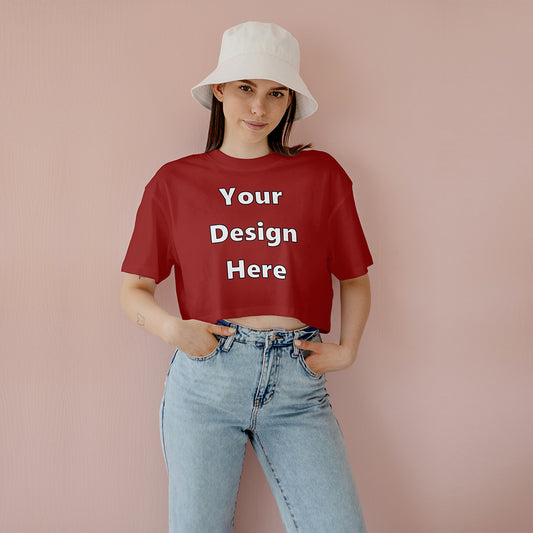 Red Customized Regular Fit Crop Top Front Design | Women