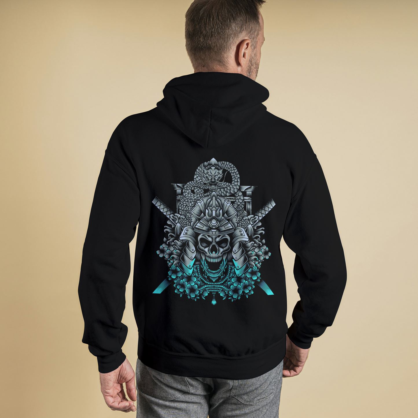 Black Hoodie Sweatshirt | Skull Ninja Unisex