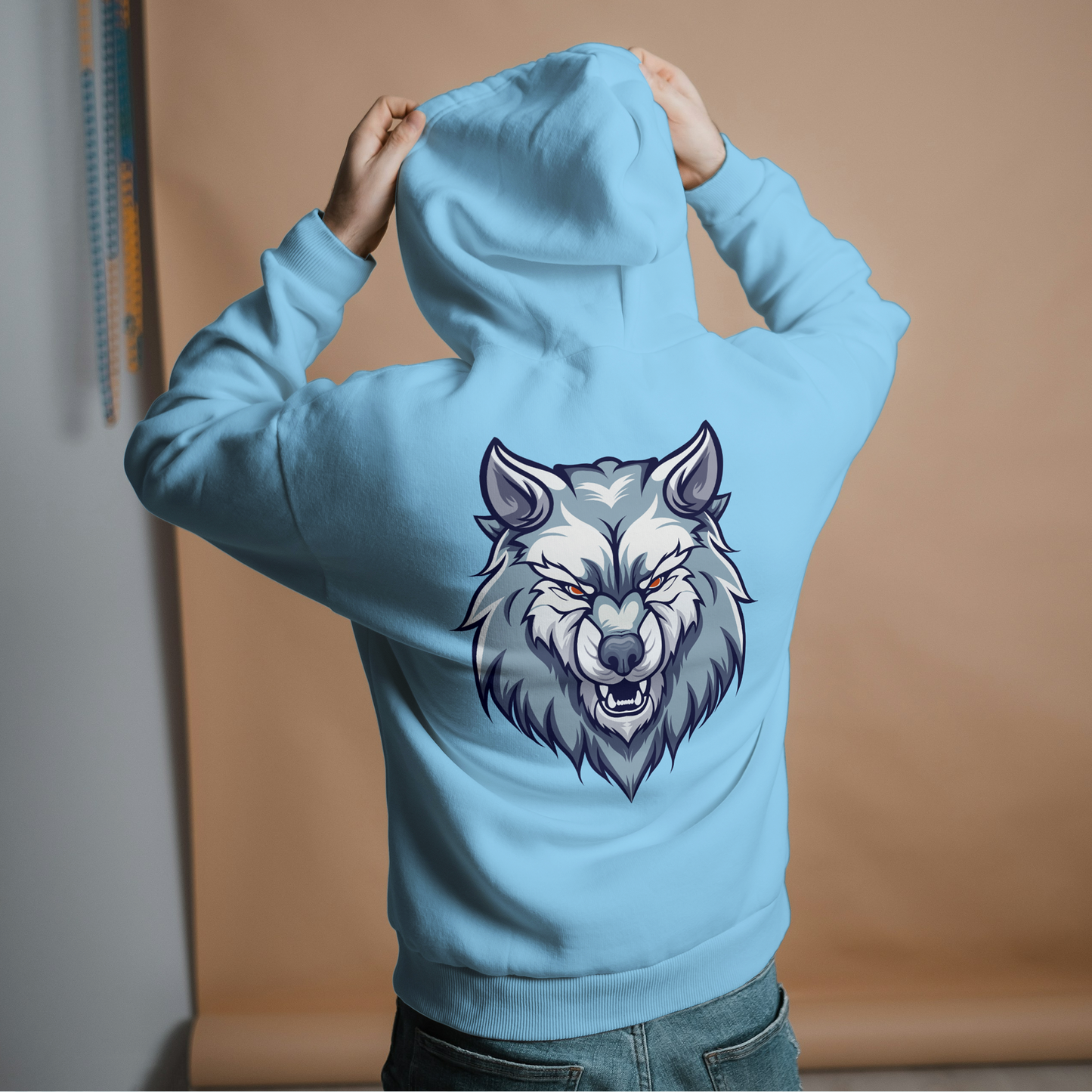 Baby Blue Hoodie Sweatshirt | Snow Wolf Unisex