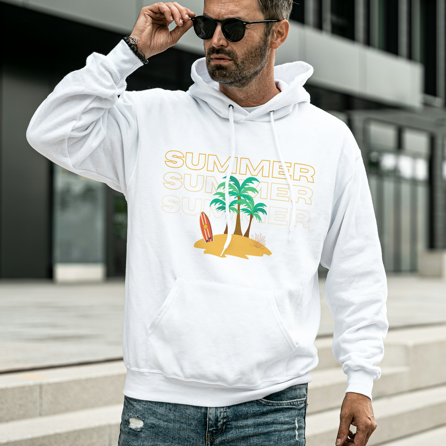 White Hoodie Sweatshirt | Summer Unisex