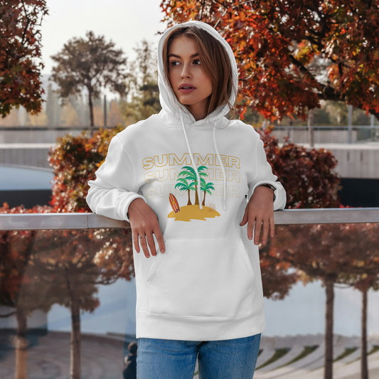 White Hoodie Sweatshirt | Summer Unisex