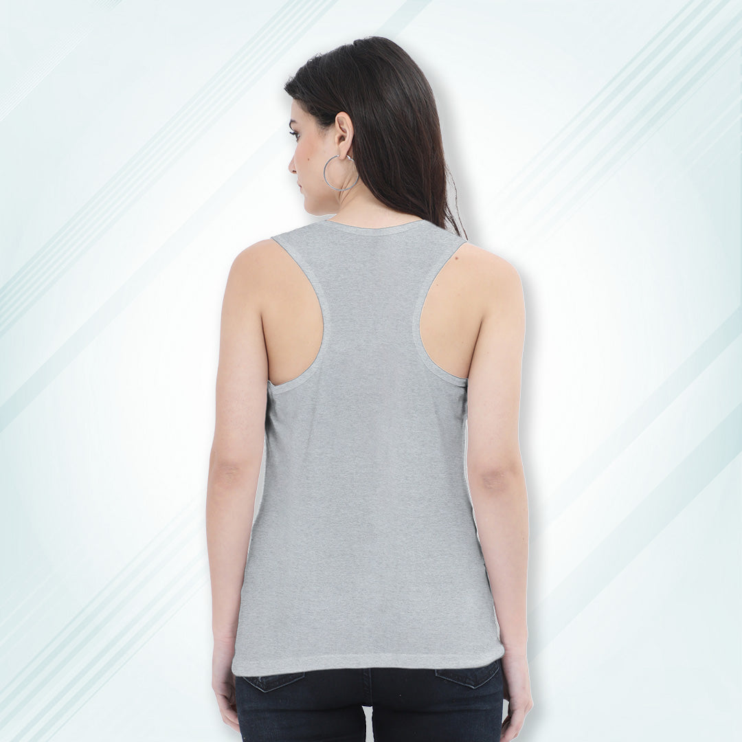 Grey Melange Regular Fit Tank Top | Women