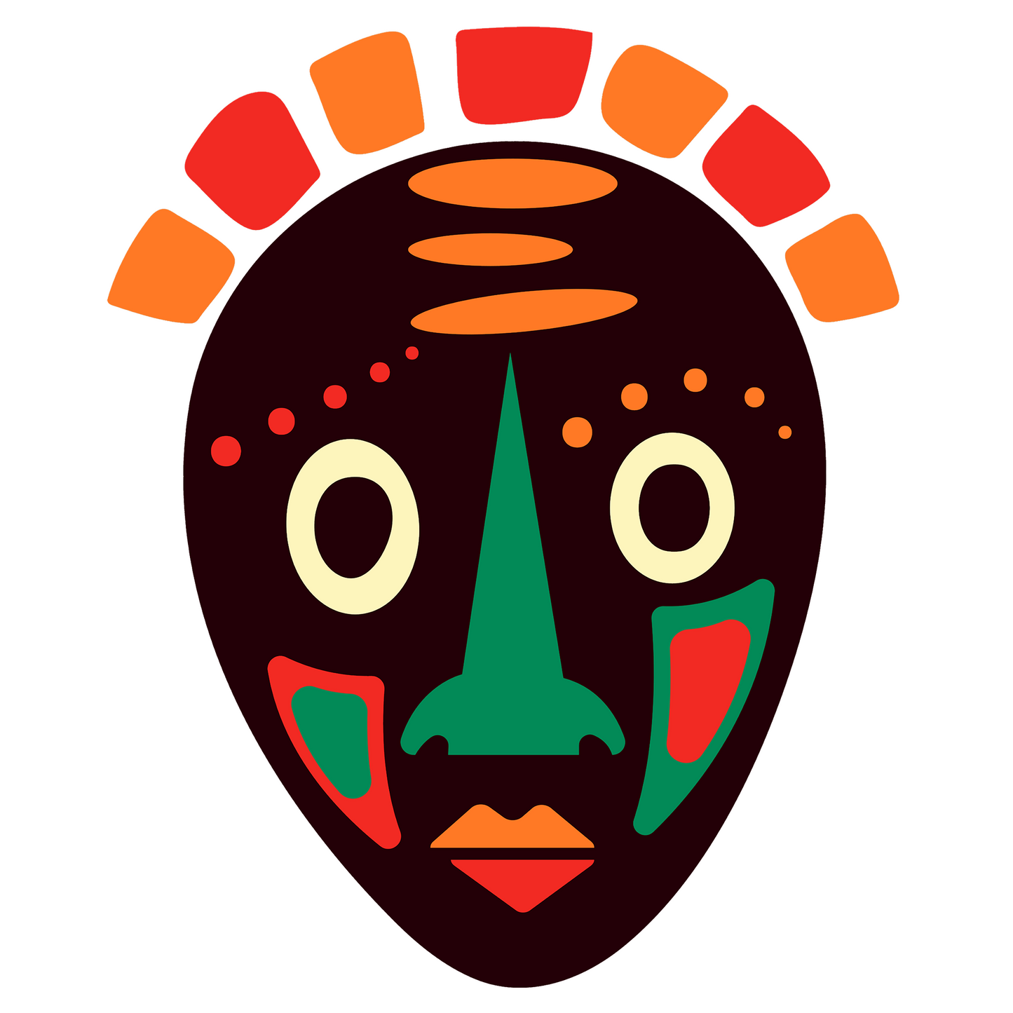 Maroon Hoodie Sweatshirt | African Tribal Mask Unisex