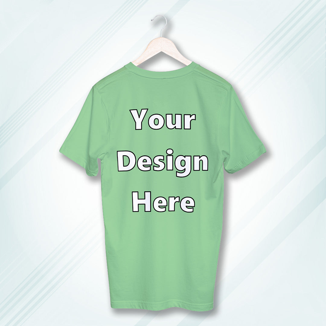Jade Round Neck Cotton Classic Crew T-shirt Front Customized Design | Unisex