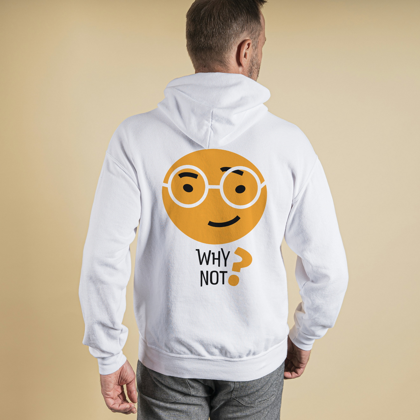 White Hoodie Sweatshirt | Why Not Emoji Unisex