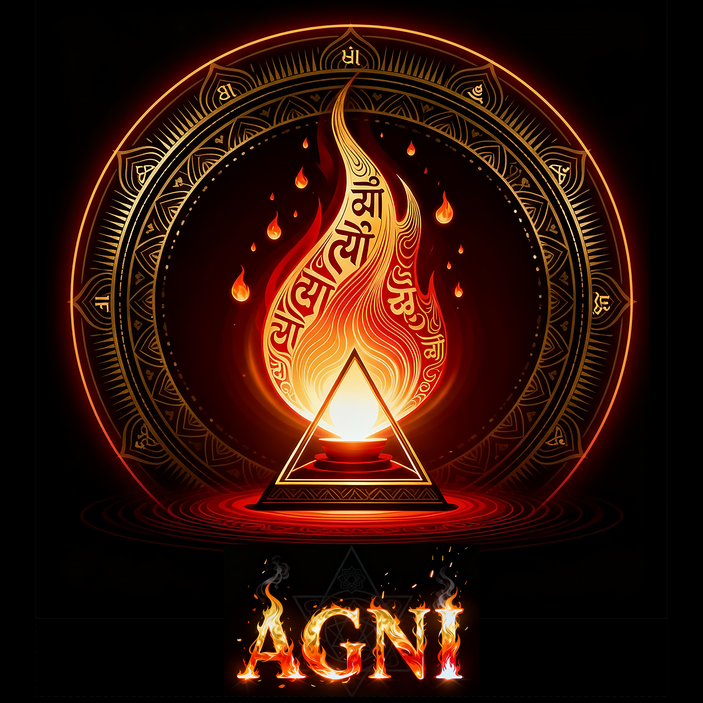 Black Hoodie Sweatshirt | Agni - Fire - Panch Mahabhuta Unisex