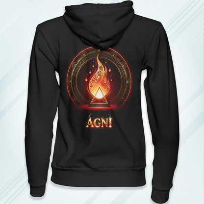Black Hoodie Sweatshirt | Agni - Fire - Panch Mahabhuta Unisex