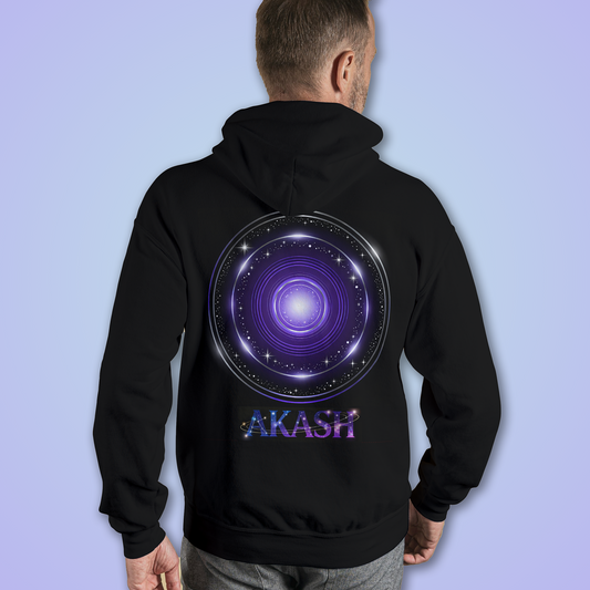 Black Hoodie Sweatshirt | Akash - Space - Panch Mahabhuta Unisex