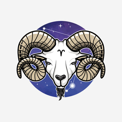 Purple Round Neck Classic Printed Classic T-Shirt Aries Horoscope | Women