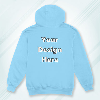Baby Blue Back Customized Hoodie Sweatshirt | Unisex