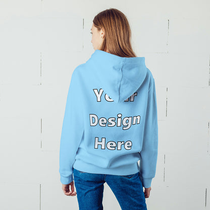 Baby Blue Back Customized Hoodie Sweatshirt | Unisex