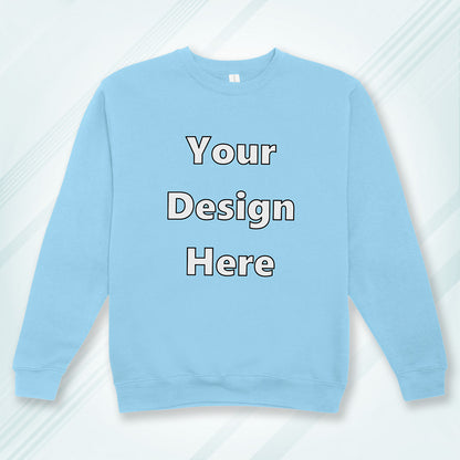 Baby Blue Front Customized Cotton Solid Sweatshirt | Unisex