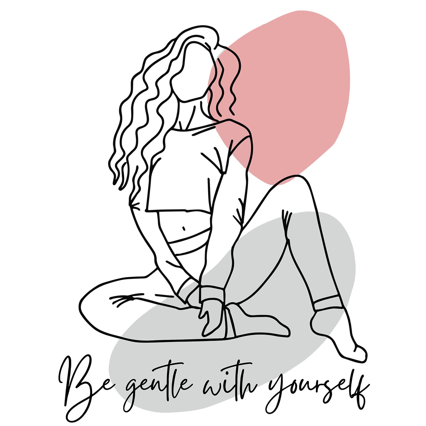 Be Gentle with Yourself Lady Cotton Round Neck Half Sleeve Crop Top | Women