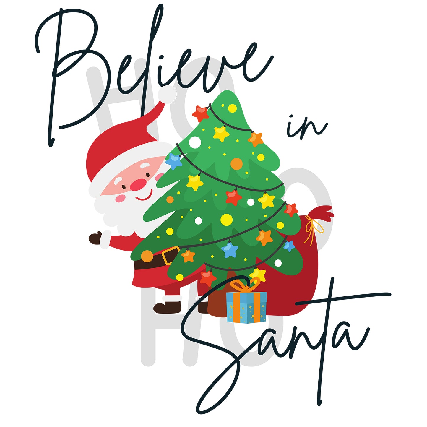 Cotton Printed Unisex Sweatshirt Believe in Santa